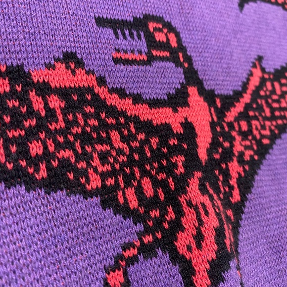 Vintage Betsey Johnson Pterodactyl Dinosaur 80’s Punk Sweater Dress Rare neon - Picture 13 of 13
